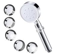 Vinabo Pommeau de Douche Haute Pression, Pommeau de Douche Économie d'eau 5 Modes Réglable, Poire de Douche Salle de Bain avec Arret, Pomme de Douche Haute Pression