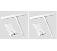 Vinabo Raclette de Douche - Nettoyage sans Traces pour Porte en Verre, Salle de Bain avec Support 21cm Blanc, Silicone pour Vitre de Voiture, Miroir (Lot de 2)