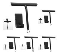 Vinabo Raclette de Douche,Raclette vitre Douche,Raclette Douche avec Support en Silicone,Raclette Silicone pour Salle de Bain,Verre, Carrelage,Nettoyage sans Traces pour Fenêtre Voiture,21cm, Noir