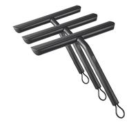 Vinabo Raclette de Douche sans Traces pour Porte en Verre - 21cm Noir avec Support - pour Salle de Bain, Vitre de Voiture, Miroir (Lot de 3)