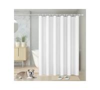 Vinabo Rideau Douche Anti Moisissure, 180 x 200cm Blanc, avec 12 Crochets, sans Percage, Tissu PEVA Imperméable Lavable en Machine
