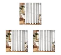 Vinabo Rideau Douche Blanc, 180 x 200cm, avec 12 Crochets, sans Percage, Tissu PEVA Imperméable Lavable en Machine (Lot de 3)