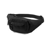 Vinabo Sac Banane Femme & Homme Sacoche Ville Imperméable Unisexe à Effet Holographique Femme Chic Brillant Sac à la Taille pourd'entraînement en Plein air Randonnée Camping, Noir