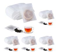 Vinabo Sachet Filtre à Thé Jetable 400 Pièces - Non-Tissé Alimentaire 7x9 cm avec Cordon - Infuseur à Usage Unique pour Thé en Feuilles, Épices, Herbes, Tisanes et Café (Lot de 5)