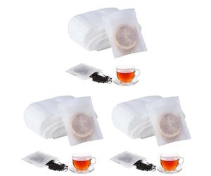 Vinabo Sachet Filtre à Thé Jetable 400 Pièces - Non-Tissé Alimentaire 7x9 cm avec Cordon - Infuseur à Usage Unique pour Thé en Feuilles, Épices, Herbes, Tisanes et Café (Lot de 3)