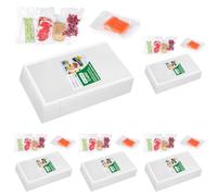 Vinabo Sacs Sous Vide Alimentaire 100 Sachets 20 x 30 cm pour Machine Sous Vide des Aliments et la Cuisson, Sac Sous Vide Gaufré - Blanc (Lot de 5)