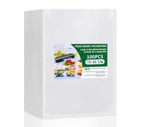 Vinabo Sacs Sous Vide Alimentaire 15 x 25 cm, 100 Sachets Gaufrés | Petit Format pour Portions, Fromage, Charcuterie et Restes, pour Réfrigérateur, Congélateur et Cuisson Sous Vide