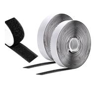 Vinabo Scratch Autocollant Double Face 5 m x 20 mm, Noir, Hook Loop | Ruban Adhésif Puissant à Crochets et Boucles pour Couture, Tissu, Moustiquaire, Rideaux et Bricolage Sans Perçage