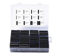 Vinabo 400 Pièces 3:1 Tube Thermoretractable à Double Paroi, Kit de Gaine Etanche, Revêtement Adhésif, Tube de Câble D'isolation Électrique (Noire)