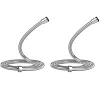 Vinabo Tuyau de douche flexible 1,5 M en acier inoxydable, résistant à haute température anti-torsion chrome tuyau de douche, G1/2, 59 pouces (Lot de 2)