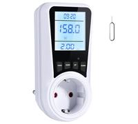 Vinabo Wattmètre Prise, Compteur Consommation Électrique 16A 3680W | 7 modes, écran LCD, mesure V, A, W, kWh, Hz, facteur de puissance et estimation du coût