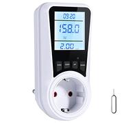 Vinabo Wattmètre Prise Compteur d'Énergie, Consommation avec 7 Modes Surveillance,Prise Consommation Electrique pour Économie d'Energie,Écran LCD Rétroéclairé