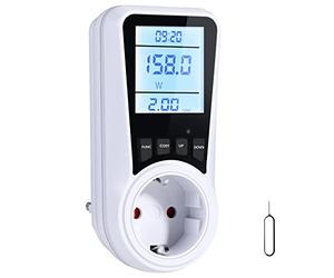 Vinabo Wattmètre Prise Compteur d'Énergie, Consommation avec 7 Modes Surveillance,Prise Consommation Electrique pour Économie d'Energie,Écran LCD Rétroéclairé