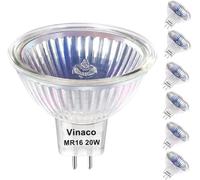 Vinaco GU5.3 Halogen Bulb, 6PCS High Brightness MR16 20W 12V Dimmable, GU5.3 Long Lifespan with 2800K Warm White, MR16 GU5.3 Base, 38 Degree Beam Angle MR16 Bulb for Landscape, Track Lights