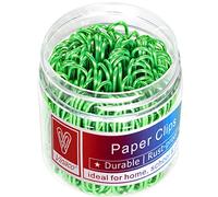 Vinaco Trombones, 100 PCS 2 "grands trombones (50 mm), trombones enduits de vinyle brillant, robustes et résistants à la rouille, trombones verts géants parfaits pour l'école, la maison et le bureau