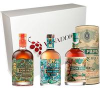 VINADDICT Coffret Cadeau Rhums Don Papa, 3 Bouteilles 70cl, Baroko avec Étui, Masskara et Alon, 40%.
