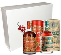 VINADDICT Coffret Cadeau Rhums Don Papa, Baroko et Sevillana avec Étuis, 2 Bouteilles de 70cl, 40% Vol, 1.4L