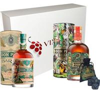 VINADDICT Coffret Rhums Don Papa Baroko et Masskara avec Pierres à Whisky, 2 x 70cl, 3 Pièces