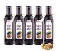 Vinaigre balsamique de Modena avec truffe blanche, Vinaigre balsamique, Marinade balsamique, Confiture à la truffe blanche, Assaisonnement pour salades fraîches, légumes ragoûtés 5 x 150ml