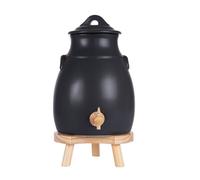 Vinaigrier en grès gris 3,5l sur socle bois - Table Passion