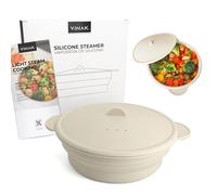 VINAK Cuiseur vapeur en silicone pour micro-ondes et four | Étui à vapeur pliable de 1200 ml. Papillote en silicone | Cuisinez à la vapeur rapidement et sainement, facile à nettoyer au lave-vaisselle