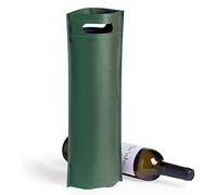VINAK Lot de 10 Sacs Bouteilles Vin en matière Non Tissé thermoscellé Haute résistance avec Anse | Sacs Parfaits pour Mariage, baptême, Cadeau d'anniversaire (D - Vert)