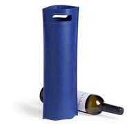 VINAK Lot de 10 Sacs Bouteilles Vin en matière Non Tissé thermoscellé Haute résistance avec Anse | Sacs Parfaits pour Mariage, baptême, Cadeau d'anniversaire (E - Bleu)