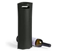 VINAK Lot de 10 Sacs Bouteilles Vin en matière Non Tissé thermoscellé Haute résistance avec Anse | Sacs Parfaits pour Mariage, baptême, Cadeau d'anniversaire (A - Noir)