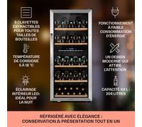 Vinamour 66 Duo Cave à vin 2 zones 204 L/79 bouteilles 5-18°C tactile G