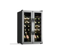 Klarstein Vinamour Cave à vin 2 zones - 24 bouteilles, 5-18°C, commande tactile, éclairage LED, pose libre, inox double porte, cave à vin climatisée