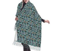 VinAmy Écharpe Cocker Spaniel écharpe à franges femme châle Long chaud cachemire gland foulards 196X68 Cm