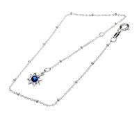 Vinani Anklet - Etoile bleu - prolongée de 23 cm à 28 cm - Italie de grande qualité - Chaine Cheville - Argent 925 - FBS