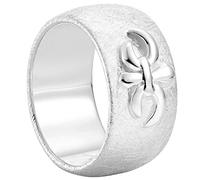 Vinani Bague fleur de lis symbole chevalier en argent sterling 925 massif brossé 2RLG, Argent sterling, Aucune pierre précieuse