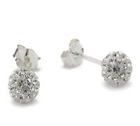 Vinani Boucles d'Oreilles Clous - Boule petit - Cristal de Swarovski - blanc - Argent 925 - OKE