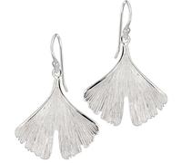 Vinani Boucles d'Oreilles Pendantes - Gingko Feuille - mat lustré - Argent 925 - OGI