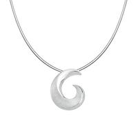 Vinani Pendentif Design Spirale élégant courbé brossé lustré avec Chaine Serpent 40 cm Argent Sterling 925 Chaine Italie 2ASI-S40