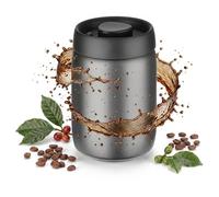VINATO 1.2L Boîte à Café Hermétique Sous Vide, en Acier | Récipient pour café moulu et en grains, boîte de conservation anti-lumière et anti-odeur (Noir)