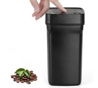 VINATO 1.2L Boîte à Café Hermétique Sous Vide, Rectangulaire Récipient Hermétique Café en Acier Inoxydable, À l'Abri de la Lumière et des Odeurs, pour Grains, Cacao, Thé (Noir)