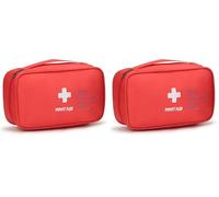 VINATO 1 Pièces Trousse de Secours Vide, Trousse Pharmacie Voyage, Trouss de Premiers Secours Portable, Sac de Rangement pour Médicaments pour Maison, Bureau, Voyages, Camping (Rouge) (Lot de 2)