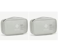 VINATO 1 Pièces Trousse de Secours Vide, Trousse Pharmacie Voyage, Trouss de Premiers Secours Portable, Sac de Rangement pour Médicaments pour Maison, Bureau, Voyages, Camping (Gris) (Lot de 2)