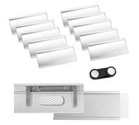 VINATO 10 Pièces Porte-Nom Magnétique pour Vêtements en Aluminium, Double Aimant Puissant, Sans Épingle, Professionnel pour Travail, Salon & École (72 x 35 mm)