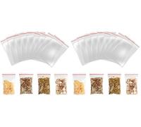 VINATO 100 Sachets de Rangement Transparents 5x8cm avec Fermeture Zip, Petits Sacs Refermables pour Organiser Bijoux, Fournitures de Bureau, Pièces Détachées, Résistants et Polyvalents (Lot de 2)
