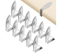 VINATO 12 Pièces Pince Nappe Exterieur en Acier Inoxydable, Pinces à Nappe de Table Épaisses avec Design Feuille, Pinces de Table pour l'Intérieur et l'Extérieur, Jardin, Pique-Nique, Barbecue, Fête