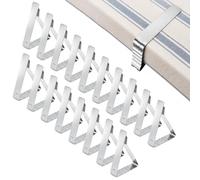 VINATO 18 Pièces Pince Nappe Table en Acier Inoxydable, Anti-Dérapant Pinces à Nappe Clip Jusqu'à 4cm, Pinces de Table pour l'Intérieur et l'Extérieur, pour Jardin, Barbecue, Fête