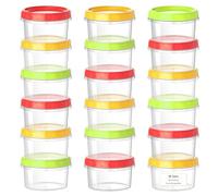 VINATO 18Pcs Boîtes Alimentaires Plastiques, 250ml Boîte Plastique Alimentaire Avec Couvercle, Set De Conservation En Rouge, Vert & Orange, Boîte De Conservation Alimentaire, Empilable