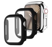 VINATO 2 Pièces Coque de Protection avec Verre Trempé pour Apple Watch Series 10 46mm, Noir