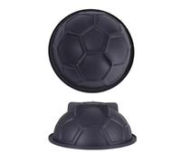 VINATO 2 Pièces Moule Gateau Silicone, Antiadhésif Moule Silicone Gateau Demi Boule, Moules à Pâtisserie de Football avec Socle pour fêtes d'anniversaire sur le thème du sport, Sans BPA, Gris