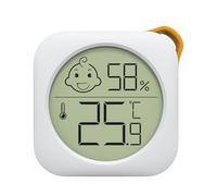 VINATO 2 Pièces Thermomètre Hygromètre, Thermomètre Intérieur Digital à Haute Précision Hygrometre Interieur Mini Thermometre Frigo pour Chambre de Bébé, Salon, Bureau, Serre (Blanc)