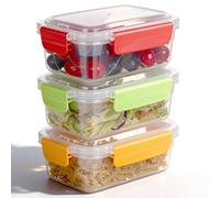 VINATO 3 x 750ml Boîtes de Conservation Alimentaire Boites Alimentaires Hermétiques Boite Plastique Alimentaire Sans BPA Adaptés au Micro-ondes et au Congélateur