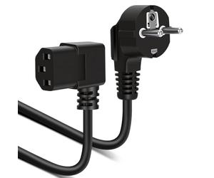 VINATO 3M Câble d'alimentation C13 Angle Droit 90°, Fiche Schuko CEE 7/7, Câble pour TV PC Moniteur Imprimante Projecteur Noir